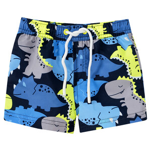 Baby Badeshorts mit Print-Allover DUNKELBLAU / NEONGELB