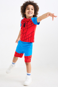 C&A Spider-Man-Set-Kurzarmshirt und Shorts-2 teilig, Rot, Größe: 98