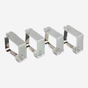 Tischklammern in transparentem Design, ca. 4,5x1,5x4cm, 4er-Set, Silver