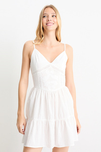 C&A CLOCKHOUSE-Fit & Flare Kleid, Weiß, Größe: 44