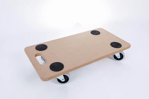 Bild 1 von aro rechteckiger Transportroller, MDF / TPE + PP, 29 x 57,5 c 11 cm, mit 4 Rädern, braun