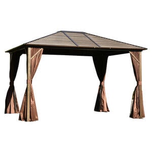 Outsunny Gartenpavillon braun Metall B/H/L: ca. 365x262x300 cm