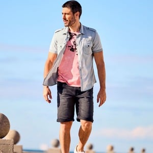 Herren-Bermudas in Denim-Style, Black