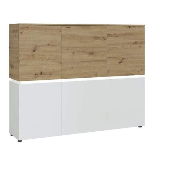 Bild 1 von Highboard LUCI, Eiche Artisan / Alpinweiß, B/H/T ca. 165,5/131,5/40 cm