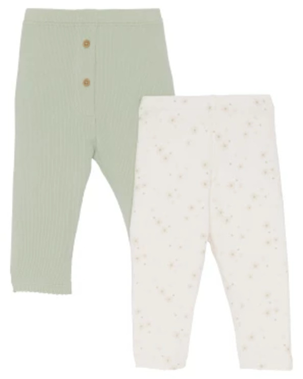 Bild 1 von Newborn Leggings Blumen, 2er-Pack, Ergee, grün