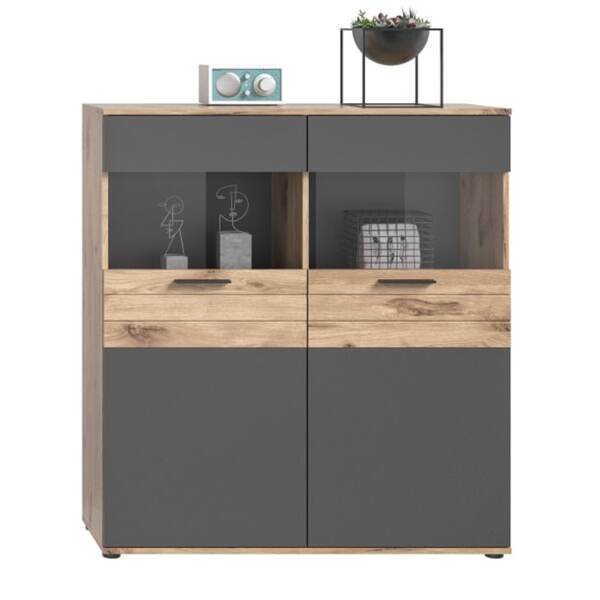 Bild 1 von Highboard Mason Grau/Braun 110x122x37 cm