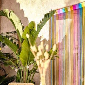 Fadenvorhang in buntem Design, ca. 90x245cm, Rose