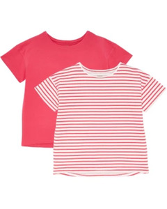 Doppelpack T-Shirts, 2er-Pack, Y.F.K., pink/weiß