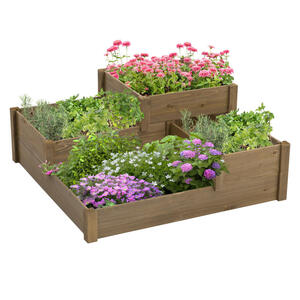 Outsunny Hochbeet braun B/H/L: ca. 122x51x122 cm