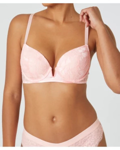 Push-up-BH in Apricot, Janina, Spitzendetails, apricot