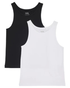 Basic Tanktops, 2er-Pack, Y.F.K., schwarz/weiß