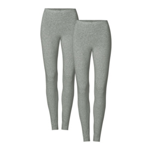 Leggings, lang, 2er Set, grau, 44/46