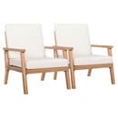 Bild 1 von Outsunny Gartenstühle mit Kissen beige Holz B/H/L: ca. 77,5x74,5x66 cm