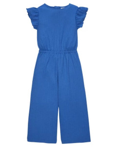 Blauer Jumpsuit, Y.F.K., weites Bein, blau