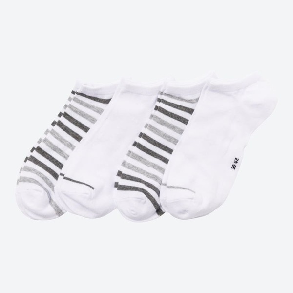 Bild 1 von Herren-Sneaker-Socken in Streifen-Design, 4er-Pack, White