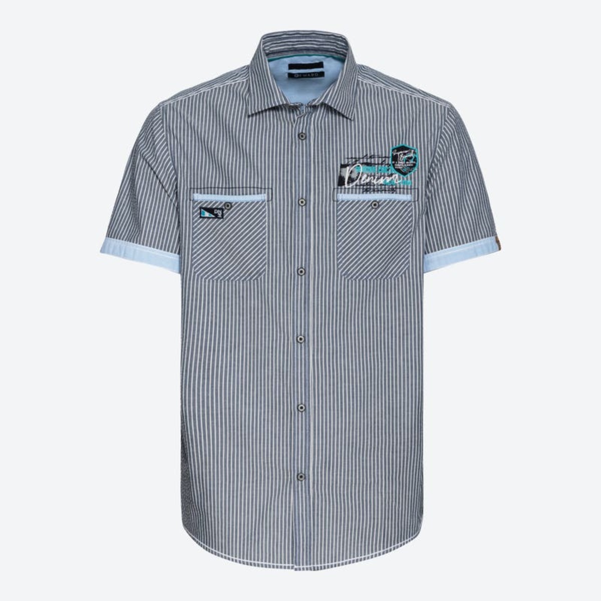 Bild 1 von Herren-Kurzarm-Hemd in stylischer Optik, Dark-blue