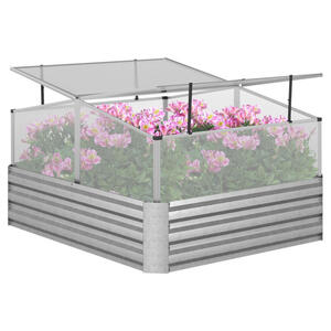 Outsunny Hochbeet silber Aluminium B/H/L: ca. 107x67,5x126 cm