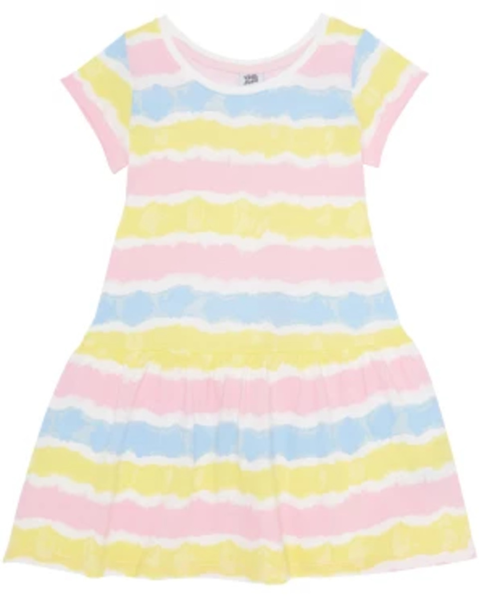 Bild 1 von Verschiedenfarbiges Kleid, Rundhalsausschnitt, bunt