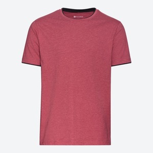 Herren-T-Shirt mit Kontrast-Innenkragen, Rose