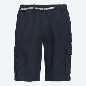 Herren-Bermudas mit bedrucktem Gürtel, Dark-blue