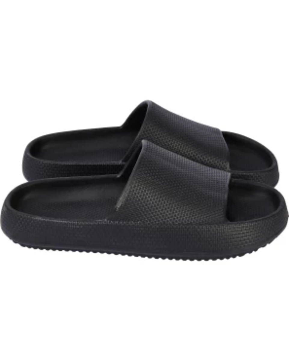 Bild 1 von Strukturierte Badelatschen, Janina, breiter Riemen, schwarz