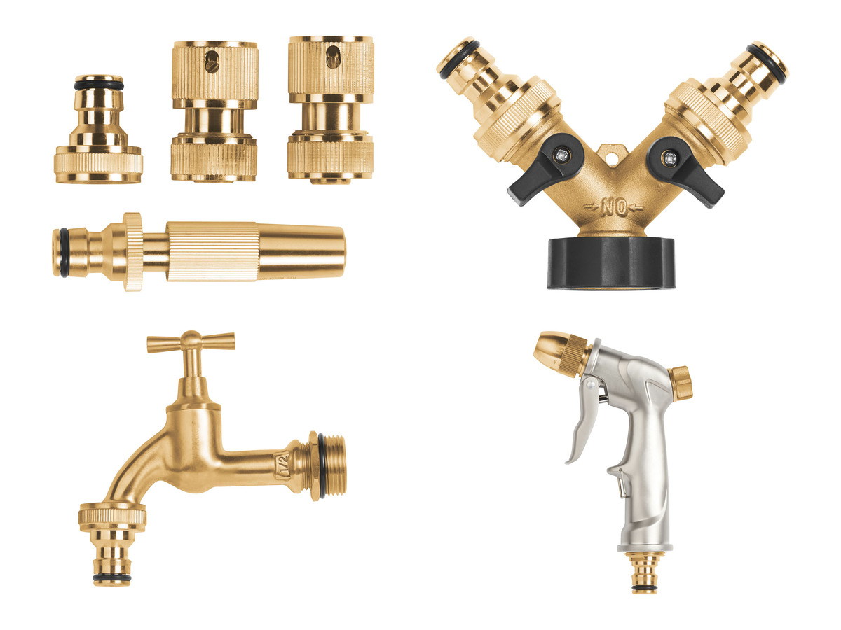 Bild 1 von PARKSIDE® Stecksystem / 2-Wege-Verteiler / Kugelhahn / Gartenspritze, aus Messing