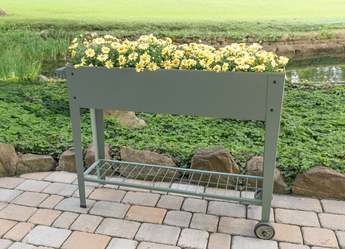 MetallHochbeet mit Rollen Olivgrün von Thomas Philipps ansehen!