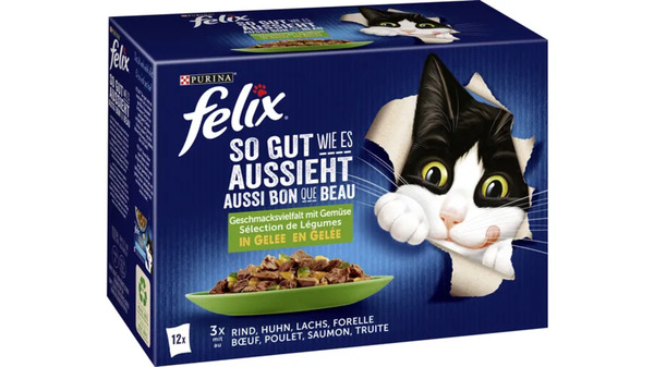 Bild 1 von felix Katzennassfutter So gut wie es aussieht in Gelee Gemischte Vielfalt mit Gemüse 12x85g