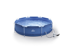 CRIVIT Metal-Frame-Pool, Ø 300 x H 76 cm, inkl. Fliterpumpe