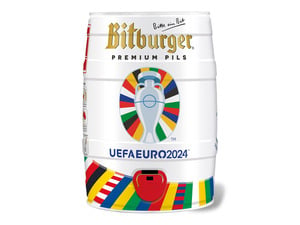 Bitburger Premium Pils 5 Liter Bierfass mit Zapfhahn, Pfandfrei 4,8 % Vol