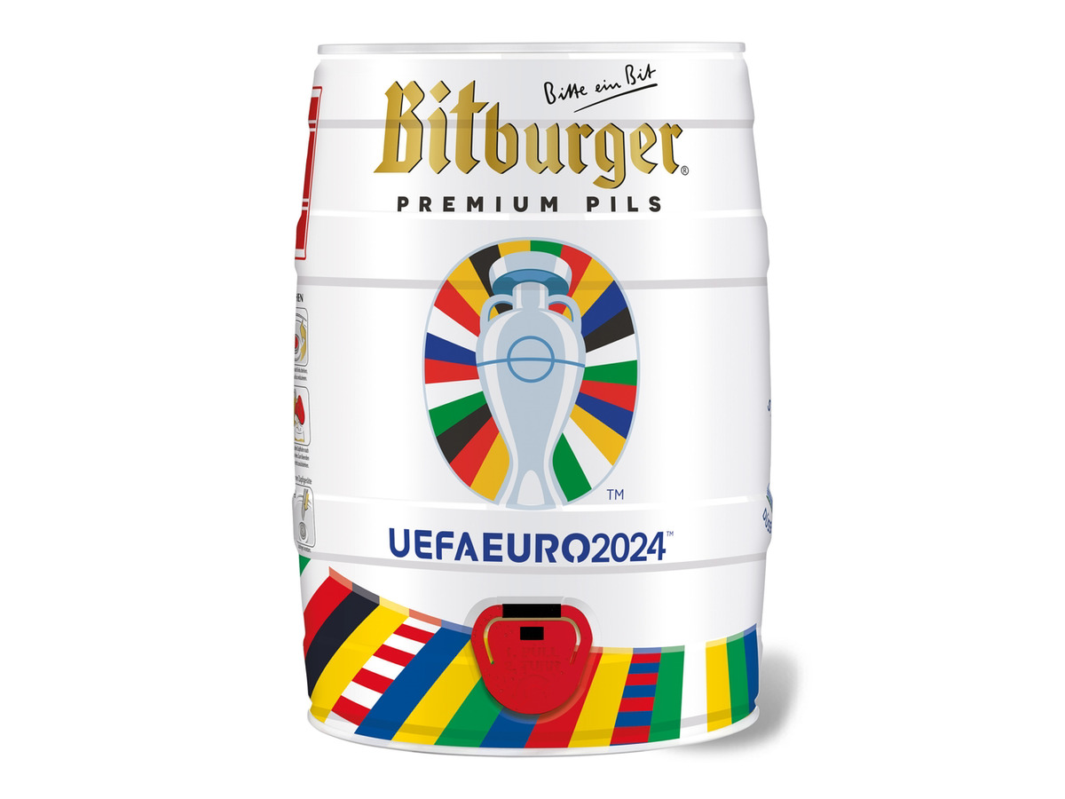 Bild 1 von Bitburger Premium Pils 5 Liter Bierfass mit Zapfhahn, Pfandfrei 4,8 % Vol