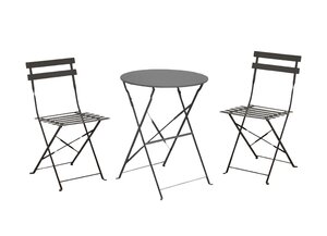 Bistro-Set Cuba 3-teilig Grau