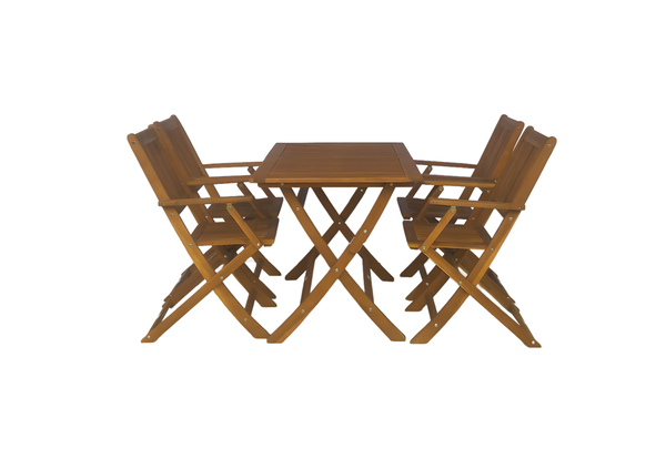 Bild 3 von HC Garten & Freizeit klappbare Gartentischgruppe 5 tlg. aus Akazienholz massiv