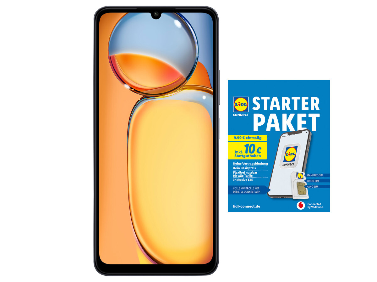 Bild 1 von Xiaomi Redmi 13C Smartphone Midnight Black »MZB0FM7EU«, inkl. Lidl Connect Starterpaket