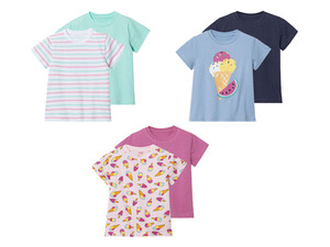 lupilu® Kleinkinder T-Shirts, 2 Stück, aus reiner Baumwolle