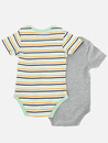 Bild 2 von Baby 2er Pack Bodies mit Druck und gestreift
                 
                                                        Grau