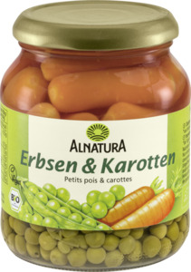 Alnatura Bio Erbsen und Karotten, 220 g