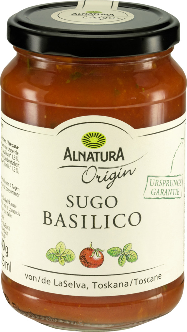 Bild 1 von Alnatura Alnatura Origin Sugo Basilico 0,325L, 325 ml