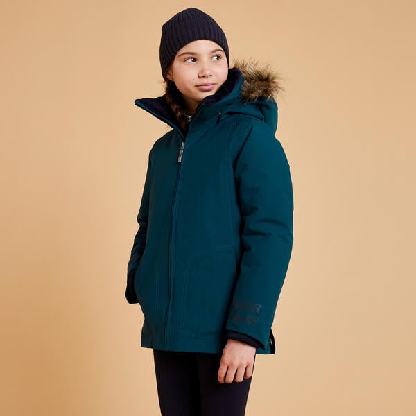 Bild 1 von Reitjacke 500 Warm wasserdicht Kinder petrol