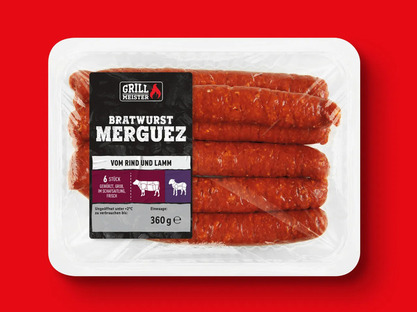 Bild 1 von Grillmeister Bratwurst Merguez, 
         360 g