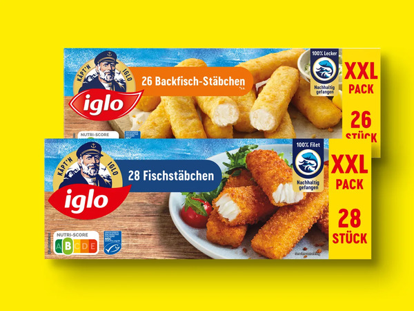 Bild 1 von Iglo Fisch-/Backfisch-Stäbchen XXL, 
         840/728 g