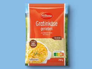 Milbona Gratinkäse, gerieben, 
         250 g