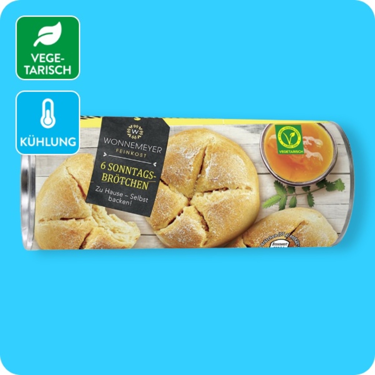 Bild 1 von WONNEMEYER Frühstücksbackwaren, 6 Sonntagsbrötchen