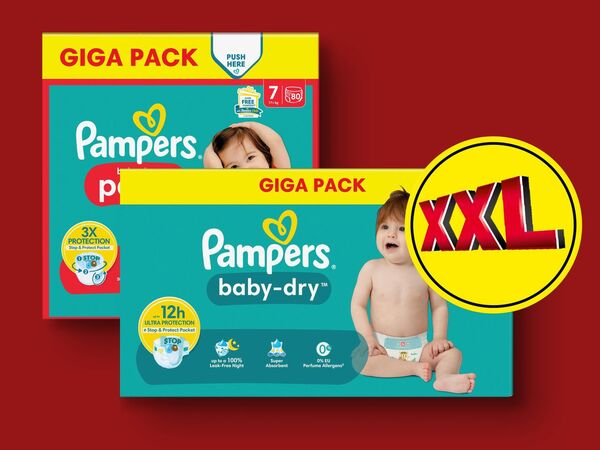 Bild 1 von Pampers Baby-Dry Giga Pack, 
         80/140/124 Stück