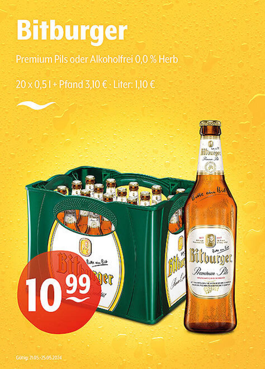 Bitburger Premium Pils oder Alkoholfrei 0 0 Herb von Getränke