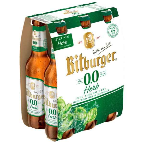 Bild 1 von Bitburger Pils Herb 0,0% 6x0,33l