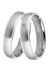 DOOSTI Trauring Schmuck Geschenk Silber 925 Trauring Ehering Partnerring LIEBE, Made in Germany, wahlweise mit oder ohne Brillant