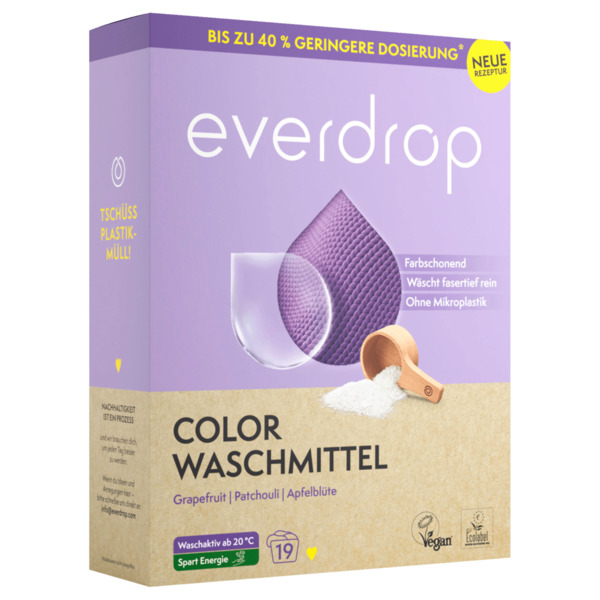 Bild 1 von everdrop Colorwaschmittel Pulver 760g, 19WL