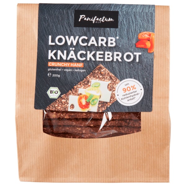 Bild 1 von Panifactum Low Carb Knäckebrot Bio Crunchy Hanf vegan 200g