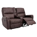 Bild 1 von 2er Kinosessel MCW-K17, Relaxsessel Fernsehsessel Sofa, Nosagfederung Getränkehalter Fach ~ Stoff/Textil braun